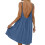 Women's backless V-neck spaghetti strap maxi dress blue 7