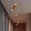Walnut Wood LED Ceiling Spotlights Fixed Track Rotatable 3
