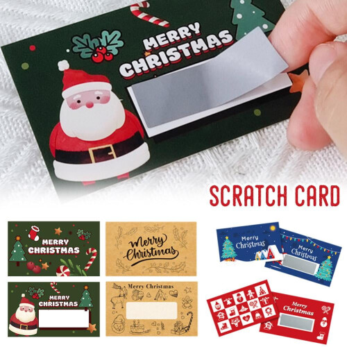 Christmas Scratch Tickets Cartoon Design Paper 4 Pack 1