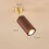 Walnut Wood LED Ceiling Spotlights Fixed Track Rotatable 4