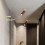 Walnut Wood LED Ceiling Spotlights Fixed Track Rotatable 5