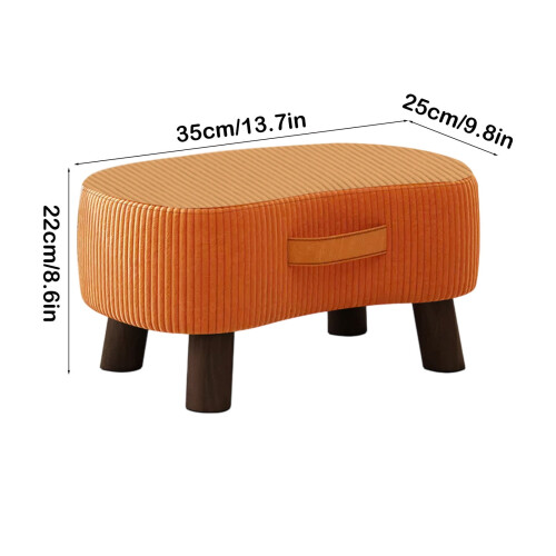Curved Foot Stool with Handle and Padded Seat 2