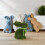 Artificial Moss Bunny Figurine Green Easter Rabbit Statue for Home and Garden Decor 4