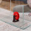 Red plastic wheel prop for fish tank and small pond 3