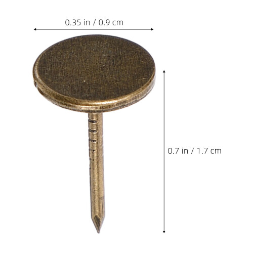 Flat Head Thumb Tacks Dark Brown Iron 100 pcs 1