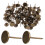Flat Head Thumb Tacks Dark Brown Iron 100 pcs 4