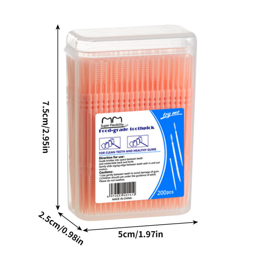 Dental Floss Picks Double-Ended 200-Pack 1