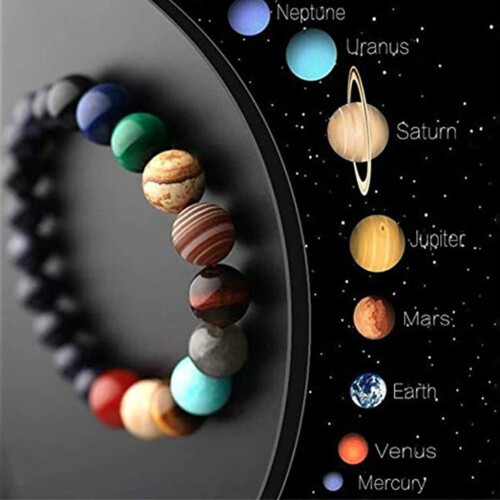 Planet-Themed Beaded Bracelet Making Kit with 6 Natural 1