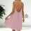 Women's sleeveless open-back summer dress pink medium length 5