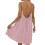 Women's sleeveless open-back summer dress pink medium length 6