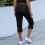 Women's Cargo Capri Pants Black Elastic Waist S 5