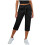 Women's Cargo Capri Pants Black Elastic Waist S 6