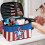 Handle Toiletry Cosmetic Travel Bag Cosmetic Storage Polyester Large Capacity(US Flag Pattern Design) 5
