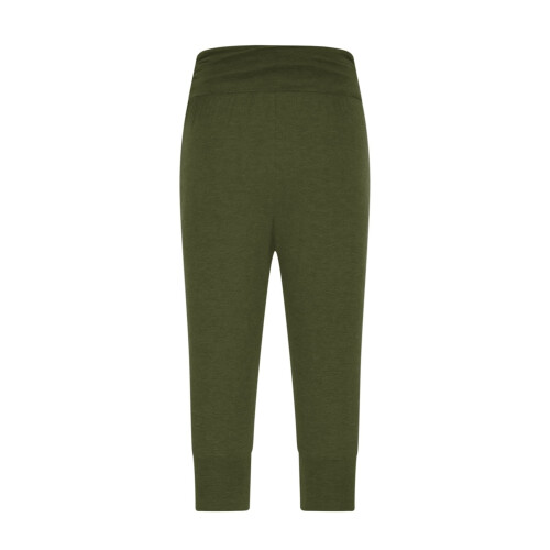 Women's Army Green Harem Capri Pants High Waisted Stretch