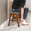 MODERION Footstool Solid Wood Legs 17.72 inch Upholstered 6