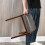 MODERION Footstool Solid Wood Legs 17.7 in Grey Fabric Seat 5