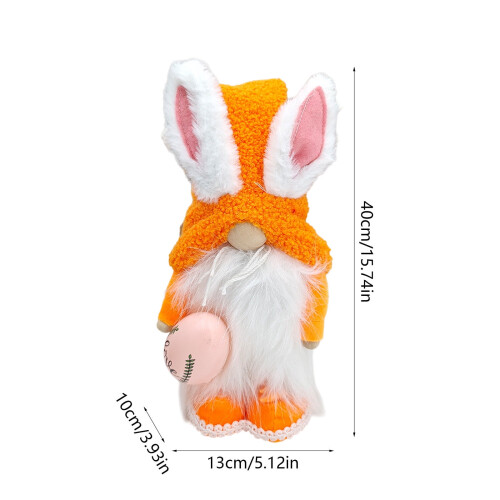 Easter Gnome Decor Fluffy Bunny Plush 15.7 inch 2
