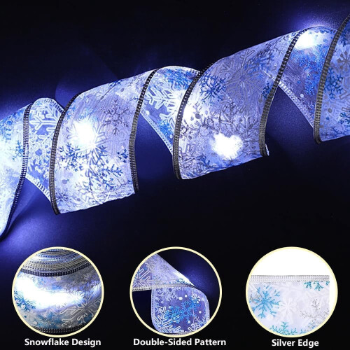 LED ribbon lights copper wire 32 ft 100 LED silver 2