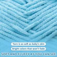 2 Pac Chenille Yarn for Crocheting - Fluffy Baby Yarn 50g