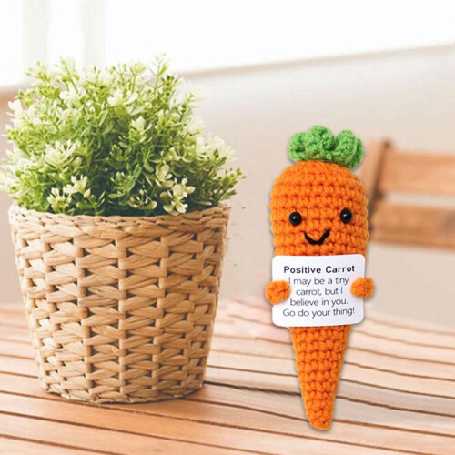 Crochet Veggie Doll with Positive Card 1 Pc 1