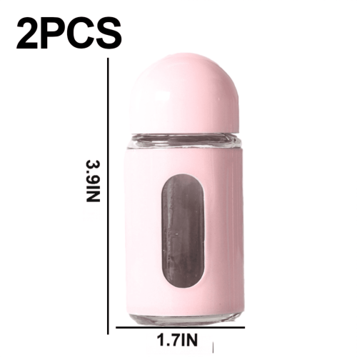 Pink Salt and Pepper Shakers Glass Base 2PCS 1