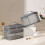 Nylon Mesh Makeup Bag with Divider Large Capacity Grey 6