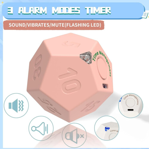 Cube Timer – Mini Smart Countdown Timer, 11 Presets, USB-C Rechargeable, Compatible with Kids, Classroom, Kitchen, Workout & Study 1