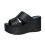 Women's Platform Wedge Sandals Round Toe Woven Thick Sole 6