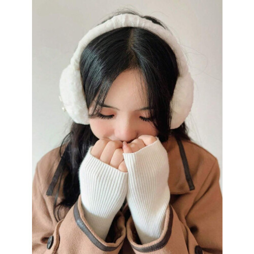 Y2K Pink Bow Plush Earmuffs Windproof 1pc 2