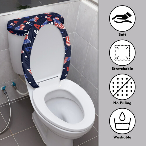 Comodo copriwater regolabile per bagni moderni, con base elasticizzata e bordo elastico, lavabile e riutilizzabile. 2
