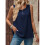 Women's Linen Tank Top Navy M 5