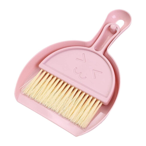 Mini Cleaning Set for Small Animals Brush and Dustpan Pink 1 1