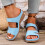 Light Blue Women's Wedge Sandals Peep Toe Platform 1 Pair 2