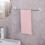 Adjustable Towel Rack Wall-Mounted Single Bar Silver 2-Pack 7