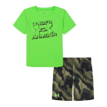 (4-5 Years, Hyper Green) Under Armour Childrens/Kids Heather T-Shirt & Shorts Set
