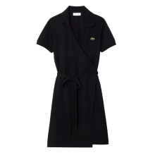 (4 UK, Black) Lacoste Womens/Ladies V Neck Short-Sleeved Wrap Dress