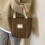 Canvas gestreepte draagtas voor dames, bruin, one size 6