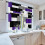 Purple and Grey Kitchen Curtains Set 36 inch 2