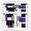 Purple and Grey Kitchen Curtains Set 36 inch 5