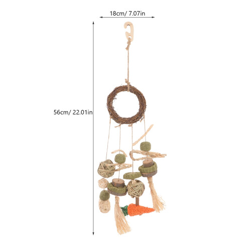 Rattan Parrot Toy Assorted Colors 15.5 Inch 1