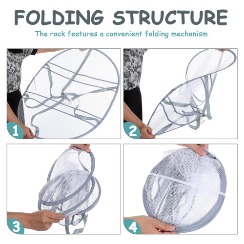 BESTONZON Laundry Drying Rack Flat Mesh Hanging Net with Securing Straps Foldable for Clothes and 1