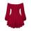 Women's Off-Shoulder Chiffon Dress Red L 4