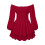Women's Off-Shoulder Chiffon Dress Red L 5
