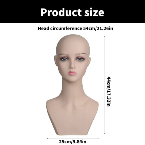 Female mannequin head wig holder with face makeup 2