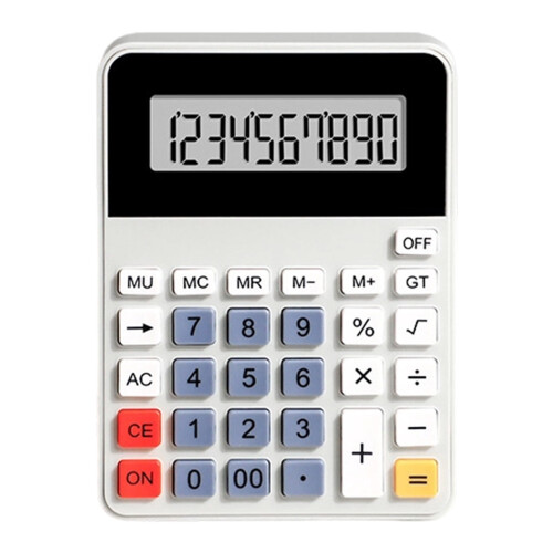 Basic Office Desk Calculator with Large Display & Big Buttons, Mute Function, Compatible with Office/Home/School – White 1