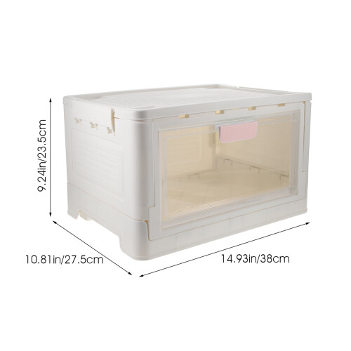 Plastic Bins for Storage with Lids Containers Organizing Collapsible Boxes Door Pink 1