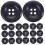 Replacement Buttons Navy Blue Round Resin 50 Pcs 4