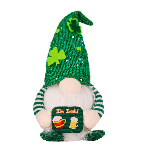 St. Patrick's Day gnome plush decoration - 1 piece green 1