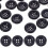 Replacement Buttons Navy Blue Round Resin 50 Pcs 6