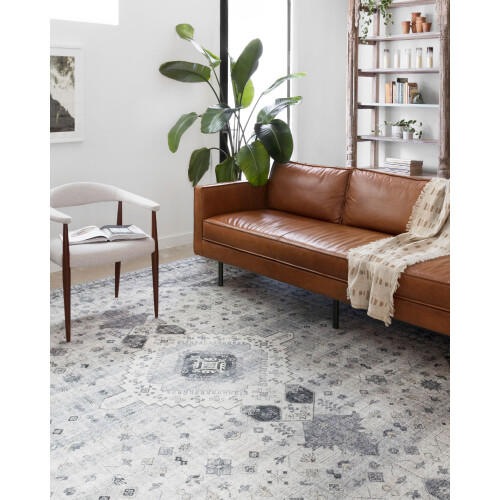 Oriental area rug silver grey 2